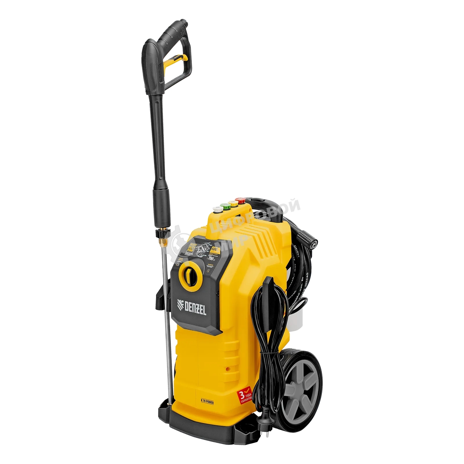 Моечная машина высокого давления Denzel K 70 Power, 2500 Вт, 180 бар, 600 л/ч, асинх. двиг.