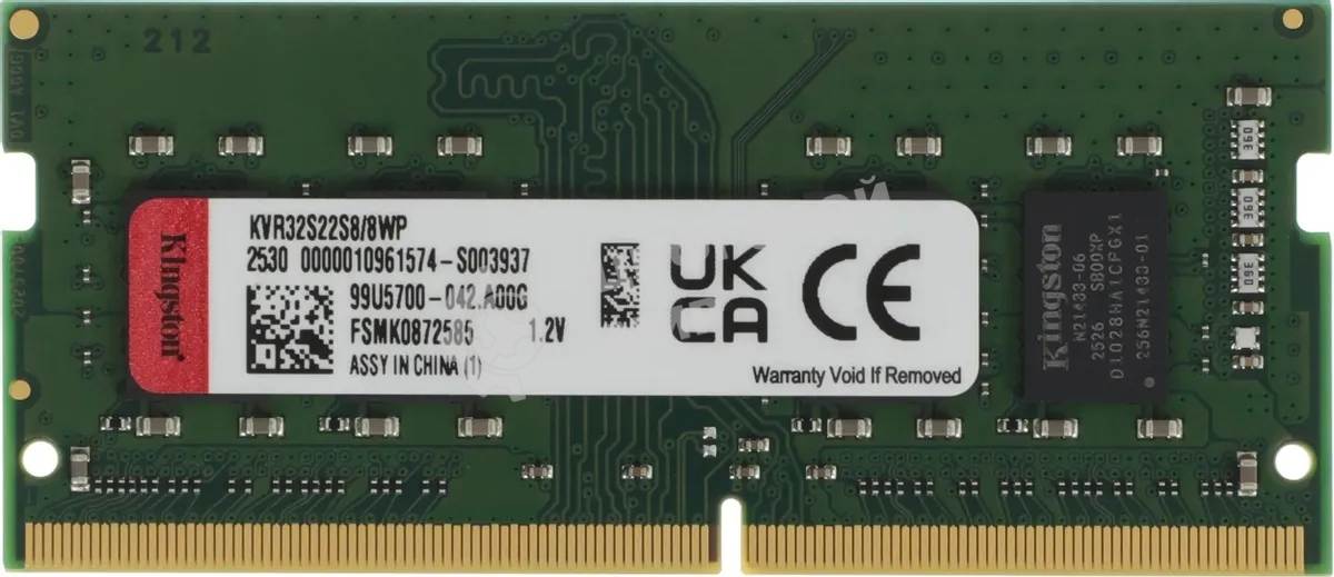 Оперативная память Kingston 8GB 3200MHz DDR4 SO-DIMM Non-ECC CL22 1Rx8 (Select Regions ONLY)