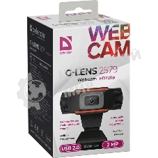 Веб-камера G-lens 2579 HD720p 1280x720, 30 кадр/с, USB Type-A, микрофон, автоосвещение, универсальное крепление