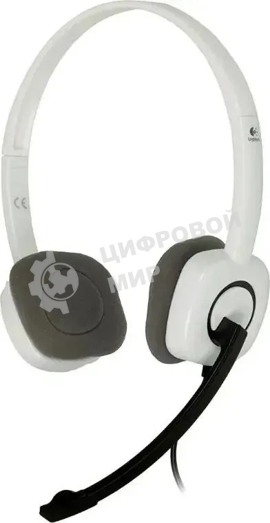 Гарнитура проводная с микрофоном Logitech H150 белый/черный 1.8м накладные оголовье (981-000453)