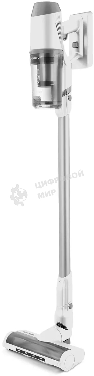 Пылесос вертикальный Coolfort CF-3002 белый, питание от аккумулятора, 120 Вт, уборка сухая, пылесборник 0.9 л, работа от АКБ max 32 мин.