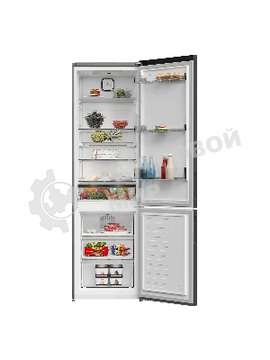 Холодильник Hotpoint HDKP 7201 DX нержавеющая сталь двухкамерный 267/100л морозилка снизу, No Frost