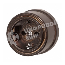 Розетка Bironi B1-101-25 1-м ОП Лизетта 16А IP20 ретро с заземлением ABS-пластик бронза