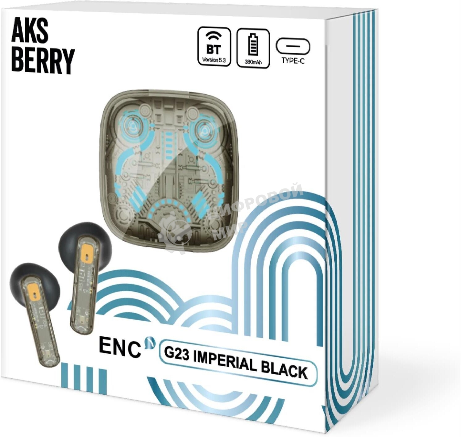 Наушники TWS Aksberry G23 черный, вкладыши, Bluetooth, сенсорное управление, до 4 ч