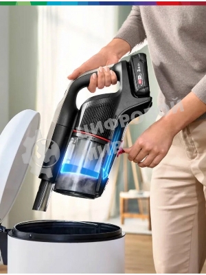 Пылесос вертикальный Bosch BCS931GAC серый, питание от аккумулятора, уборка сухая, пылесборник 0.4 л