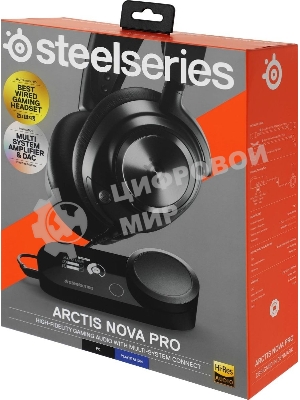 Гарнитура SteelSeries Arctis Nova Pro чёрный, проводная, USB, совместимость с PS5, Xbox