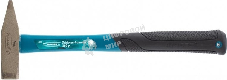 Молоток слесарный Gross 10273 300 г, квадратный боек, фиберглассовая обрезиненная рукоятка