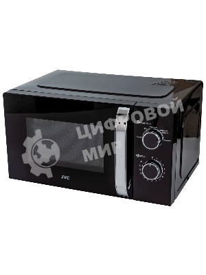 Микроволновая печь JVC JK-MW146M черный/серебристый, 20 л, 700 Вт, переключатели - поворотный механизм