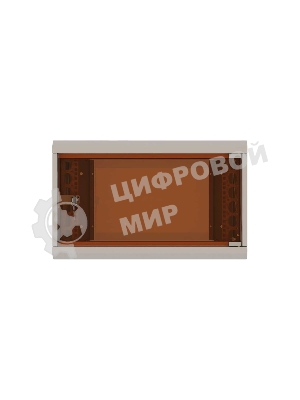 Шкаф коммутационный Suprlan (05-1090) настенный 9U 600x350мм пер.дв.стекл направл.под закл.гайки RAL 7035 285мм 15кг 500мм