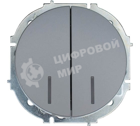 Выключатель 2-кл. СП OSEN 10А IP20 с подсветкой механизм серый матовый LEZARD 743-7488-112