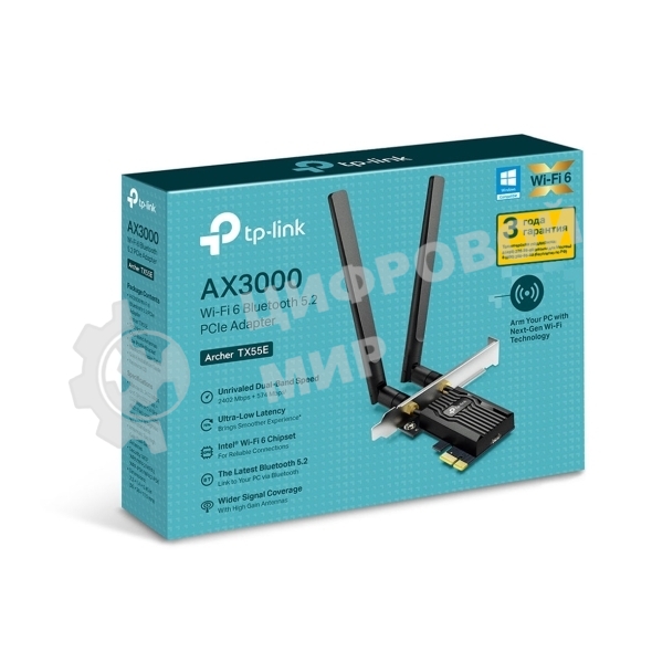 Адаптер PCI Express TP-Link Archer TX55E AX3000 Wi-Fi 6 Bluetooth 5.2