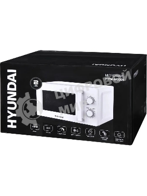 Микроволновая печь Hyundai HYM-M2005 белый, 20 л, 700 Вт, переключатели - поворотный механизм