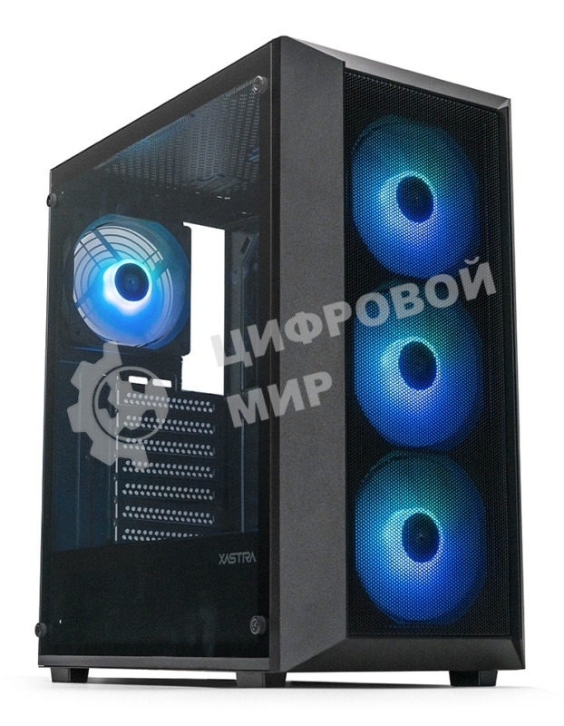 Компьютерный корпус XASTRA A406 4ARGB Black ATX/Mesh/tempered glass/4x120мм ARGB PWM fans/A406-4FC12A