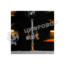 Сверло спиральное по металлу Denzel 11 х 195 мм, Р6М5, Golden Tip, удлиненное