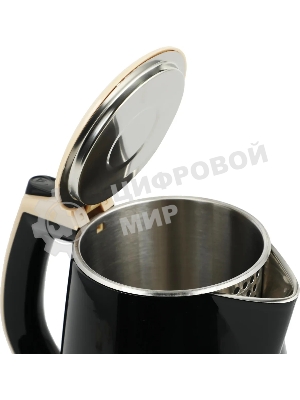 Чайник электрический Centek CT-0025 черный металл 1.8л, 1800W, двойные стенки, кнопка вкл. на ручке