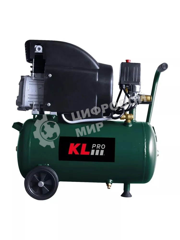 Профессиональный воздушный компрессор KLPRO KLK25 (сеть, 1,5Квт, 8 бар, 210л/мин, емкость 24л)
