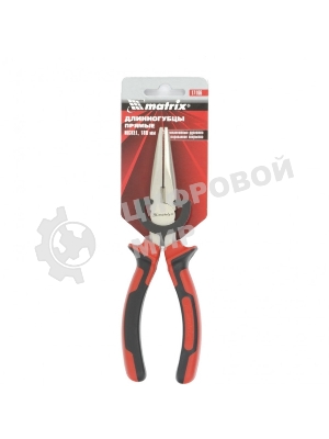 Длинногубцы Matrix NICKEL 17166 180 мм, прямые никелированные, двухкомпонентные рукоятки