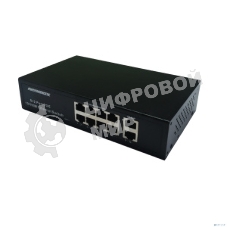 Коммутатор неуправляемый NEOMAX NMS-110PoE-100-S, 10 портов 100 Mbps, 8xPoE, металл