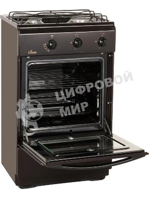 Плита газовая Flama CG 3202 B коричневый, конфорок 2 шт, духовка 30 л, 50 см x 85 см x 35 см