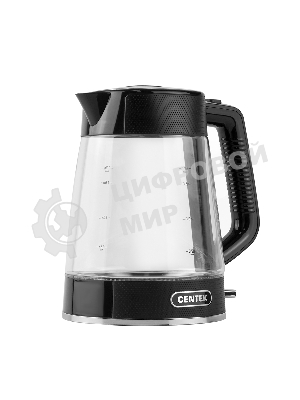 Чайник электрический Centek CT-1014 черный стекло 1.7 л, 2200 Вт, LED, Защита от перегрева, STRIX контроллер