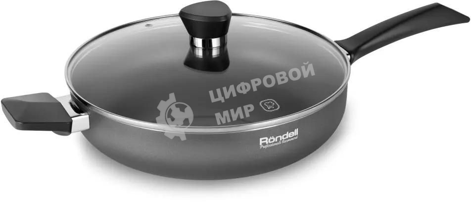 Сотейник Rondell Strike RDA-1399, 28 см, с крышкой, серый