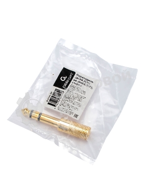 Аудио переходник Cablexpert A-63M-35F, Jack6.3(M) на Jack3.5(F) стерео, золотой, пакет
