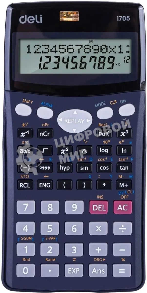Калькулятор научный Deli E1705 черный 10+2-разр.