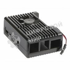 Корпус Qumo Aluminum case with black fan, Raspberry Pi 4, black(RS022)