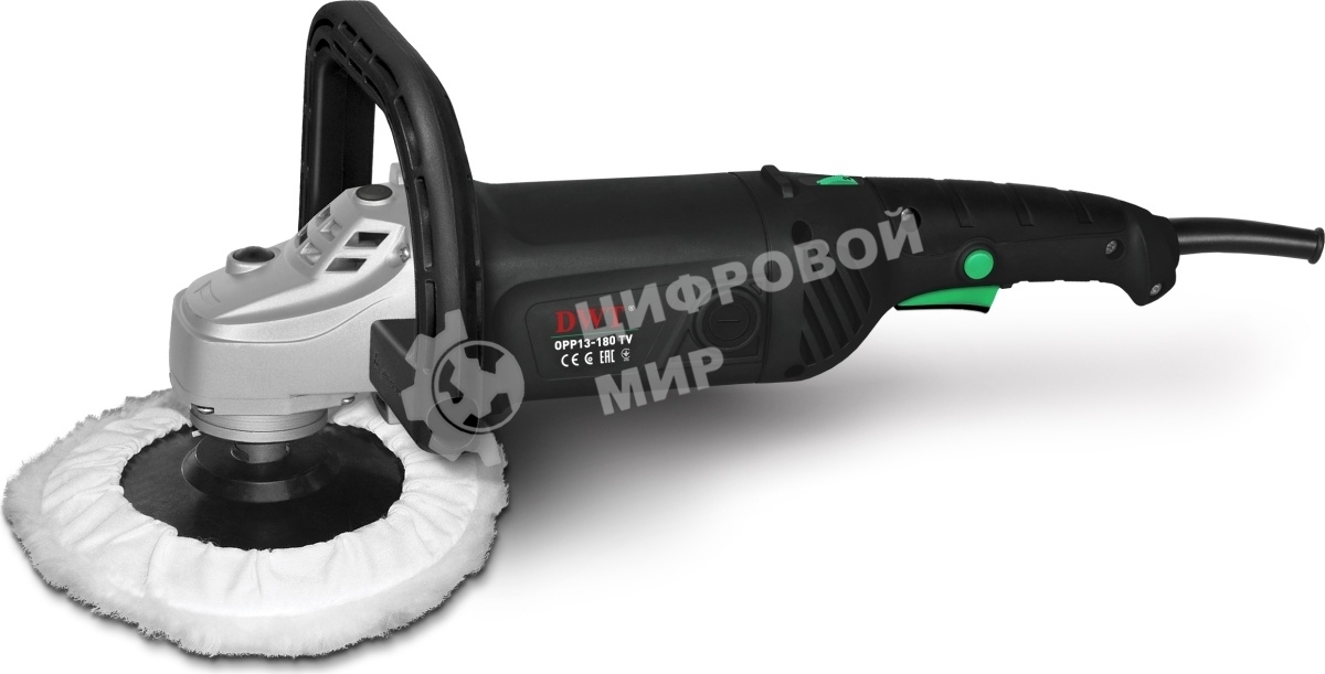 Полировальная машина DWT OPP13-180 TVM /1300 Вт/180 мм/до 3000 об.в мин/стабилизация оборотов/морозостойкий кабель/черный (OPP13-180 TVM)