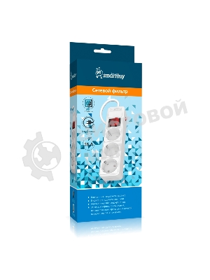 Сетевой фильтр 16А, 3500 Вт, 3 гнезда, без з/ш, с з/к, ПВС 3x1.0, 5 м, белый (SBSP-3-50-W)