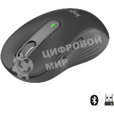 Мышь беспроводная Logitech Signature M650 L черный, 4000 dpi, радиоканал, Bluetooth, USB, кнопки - 5