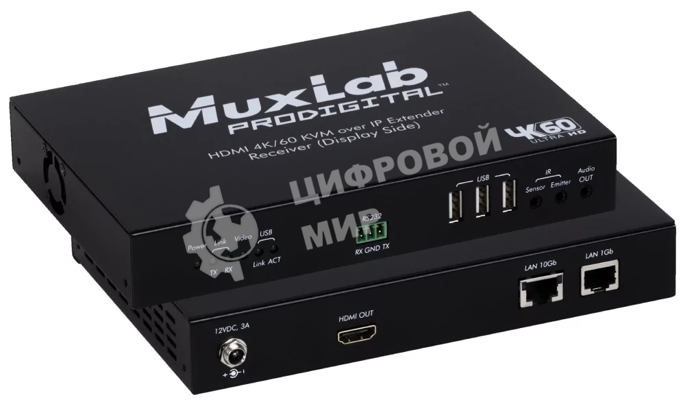 Приемник HDMI KVM OVER IP MuxLab 500760-RX-KVM поддержка 4К60 (SDVoE)