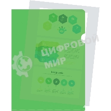 Папка-уголок Silwerhof Eco тисненый A4 пластик 0.12мм зеленый