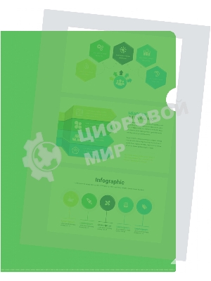 Папка-уголок Silwerhof Eco тисненый A4 пластик 0.12мм зеленый