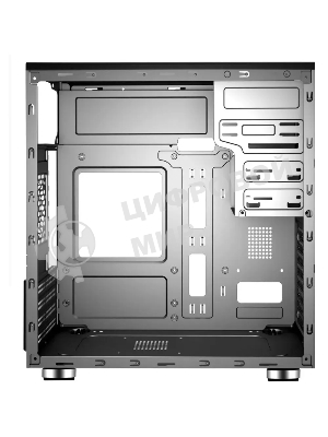 Компьютерный корпус ACD Coffre 102N mATX, черный, 80мм rear FAN, w/o PSU