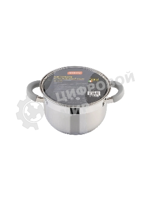 Кастрюля MALLONY Felicita нержавеющая сталь, со стеклянной крышкой, 2,9 л, d-18