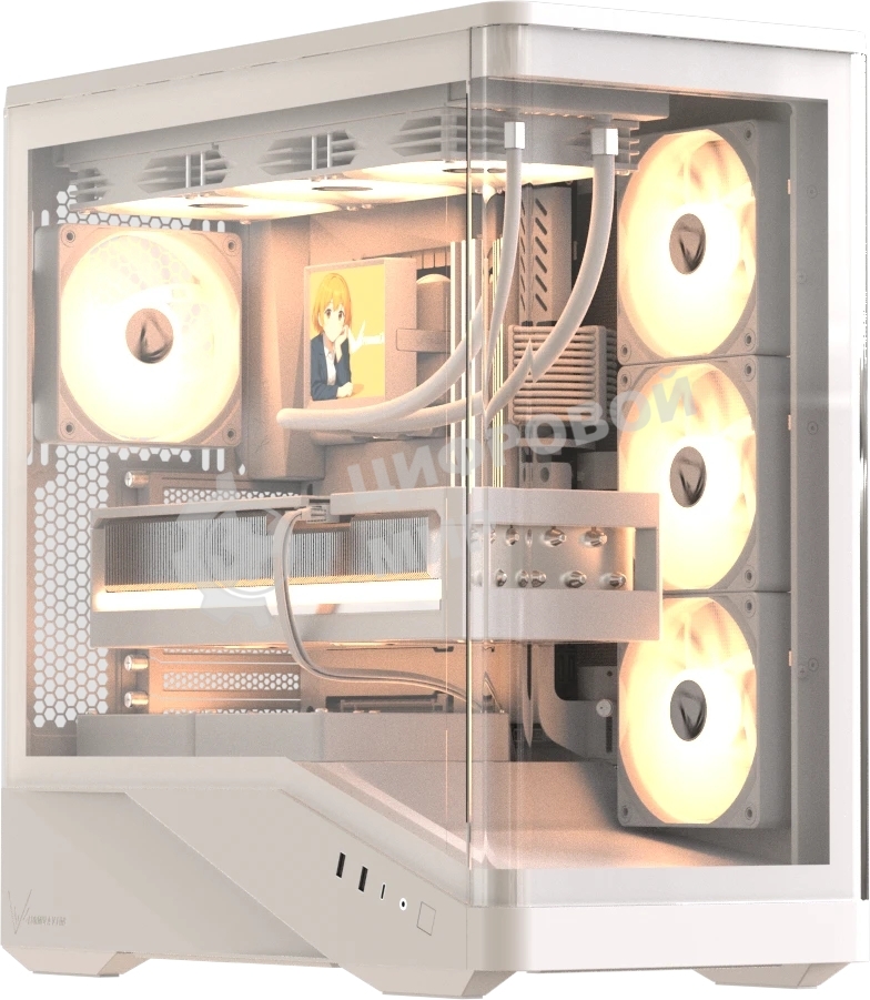 Компьютерный корпус Formula V Line Crystal U9 PA White, ATX, TYPE-C*1, USB3.0*2, Curved Glass, SIDE 3x PERFORMANCE ARGB, REAR 1x PERFORMANCE ARGB