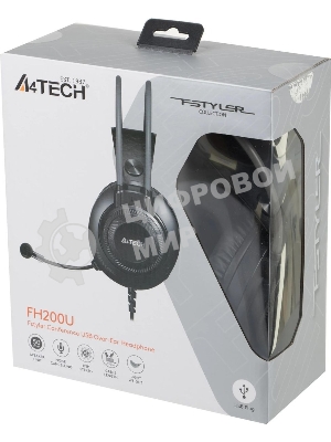 Гарнитура A4Tech Fstyler FH200U серый, проводная