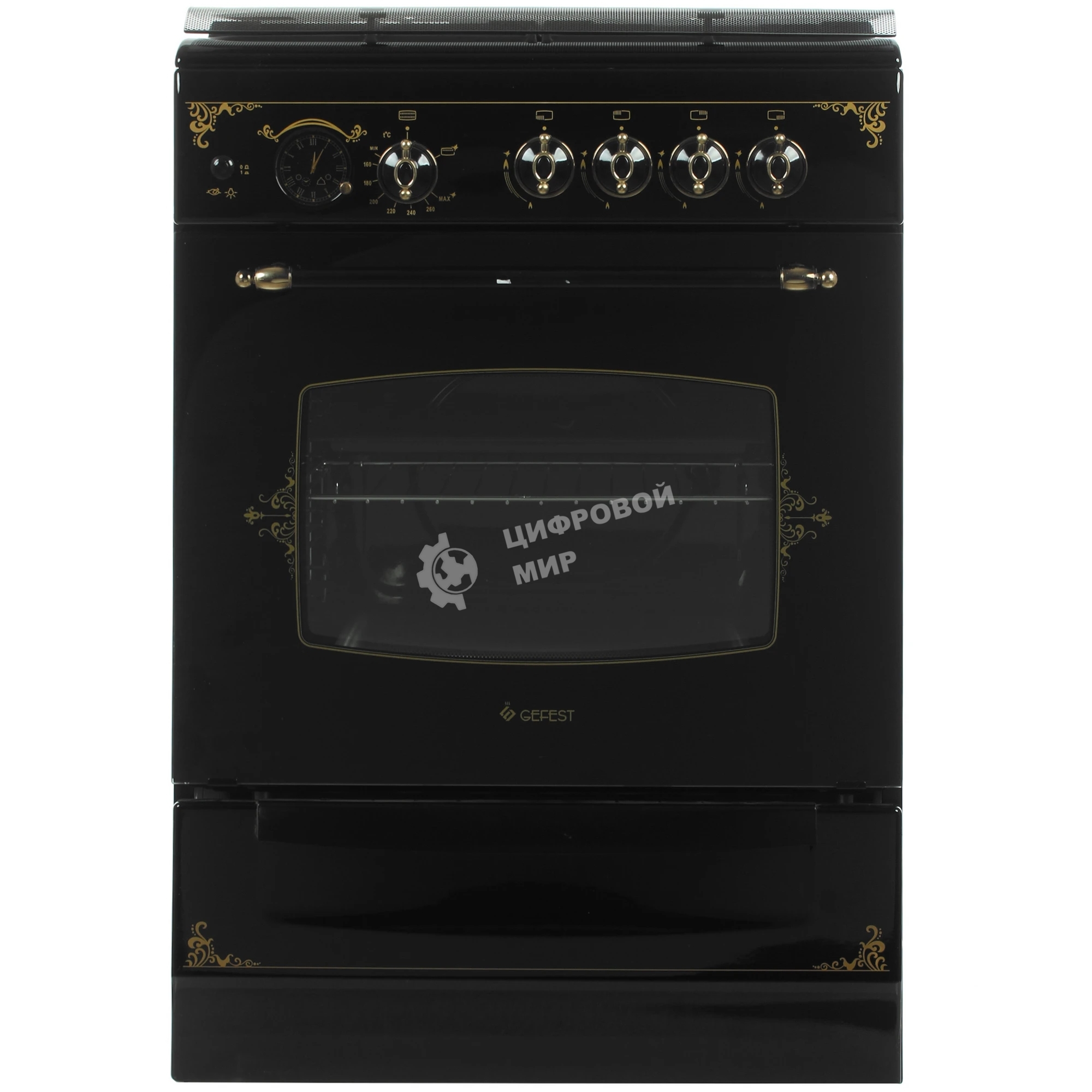 Плита газовая Gefest ПГ 6100-03 0179 черный, конфорок 4 шт, духовка 52 л, 60 см x 85 см x 60 см