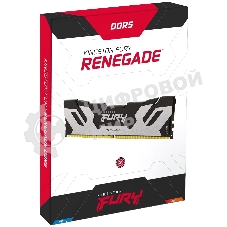 Оперативная память Kingston Fury Renegade, DDR5, 32GB (2x16GB), 6400MHz, CL32, DIMM, с радиатором, серебристый/черный