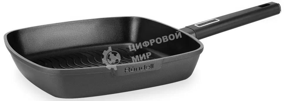 Сковорода-гриль Rondell Craft RDA-1485, 28 см, 28x28, антипригарное покрытие, черный