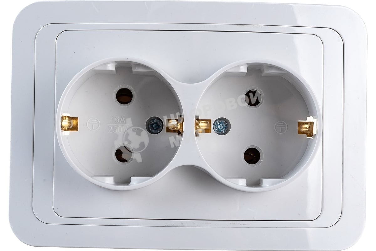 Розетка 2-м CLASSICO с заземл. 2128 белый ASD/IN HOME 4680005959921