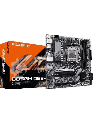 Материнская плата Gigabyte B850M DS3H, AM5, AMD B850, 4xDDR5, 4xSATA, 2xM.2, 1xPCIe 5.0 x16, 1xPCIe 3.0 x4, 1xHDMI, 2xDP, 1x 2.5Gb LAN, 3xUSB-A 3.2 Gen 1, 1xUSB-A 3.2 Gen 2, 4xUSB-A 2.0, 1xUSB-C 3.2 Gen 2, 3x3.5 мм, 7.1, mATX