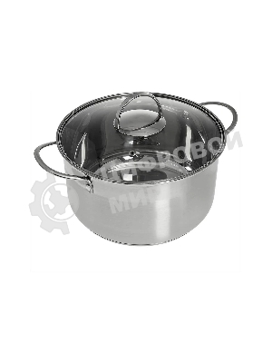 Кастрюля WEBBER BE-349/2 4,8 л, 22 см, из нержавеющей стали со стеклянной крышкой