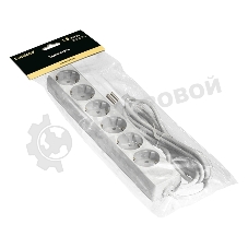 Удлинитель ExeGate ECE-6-1.8W (EX285830RUS), белый, 1,8 м, евровилка с заземлением, 6 евророзеток с заземлением, 2200 Вт