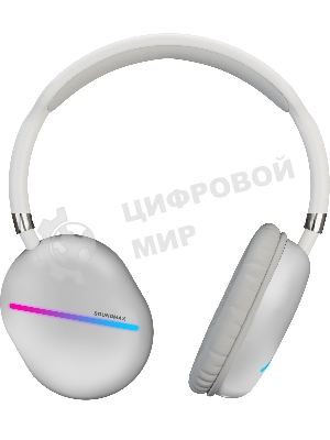 Беспроводные/проводные наушники Soundmax SM-HP2200B белый, накладные, Bluetooth + проводной, до 6 ч