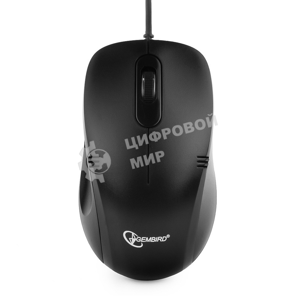 Мышь проводная Gembird MOP-110 черный, 1000 dpi, USB, кнопки - 3