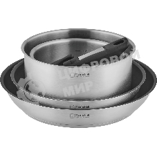 Набор Rondell RDS-1315, 5 предм: Кастрюли б/кр 16 см (1,4 л), 20 см (2,8 л), сковороды б/кр 26x5 см, 28x5 см, съемная