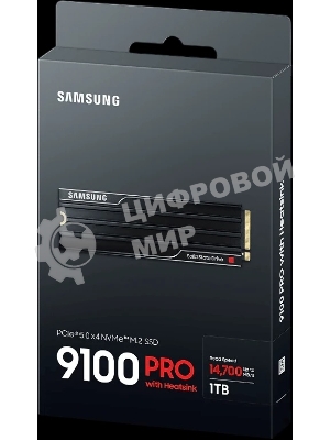Накопитель SSD 1Tb Samsung 9100 PRO, M.2, PCI-E 5.0 x4, TLC 3D NAND R/W - 14800/13400 Mb/s с радиатором