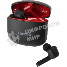 Гарнитура Lenovo HT78 чёрный/красный, беспроводная, Bluetooth 5.0, TWS, встроенный микрофон